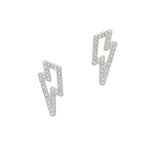 103660, CUTOUT LIGHTNING BOLT PAVE STUD EARRING
