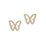 103661, CUTOUT BUTTERFLY PAVE STUD EARRING
