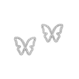 103661, CUTOUT BUTTERFLY PAVE STUD EARRING