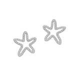 103664, CUTOUT STARFISH PAVE STUD EARRING
