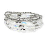 103665, FRESHWATER PEARL MULTI LAYERED BEADED STRETCH BRACELET