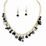 103667, GEOMETRIC CELLULOID ACETATE MULTI CHARM NECKLACE