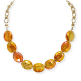 103669, OVAL GLASS STONE BEADED NECKLACE