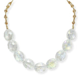 103669, OVAL GLASS STONE BEADED NECKLACE
