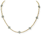 103670, CROSS ACCENT DAINTY BEADED NECKLACE