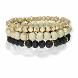 103671, MIXED MULTI LAYERED BEADED STRETCH BRACELET