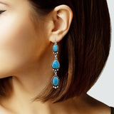 103687, WESTERN TURQUOISE STONE DROP DANGLE EARRING