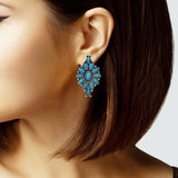 103688, WESTERN TURQUOISE STONE EARRING