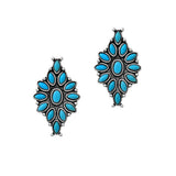 103688, WESTERN TURQUOISE STONE EARRING