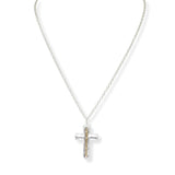 103689, CROSS DAINTY BEADED ACCENT PENDANT NECKLACE