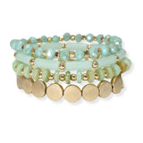 103693, MIXED MULTI LAYERED BEADED STRETCH BRACELET