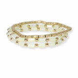 103694, MULTI LAYERED BEADED STRETCH BRACELET