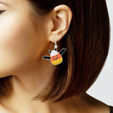 103715, HALLOWEEN BAT ENAMEL DANGLE EARRING