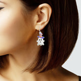 103716, HALLOWEEN SPOOKY GHOST ENAMEL DANGLE EARRING