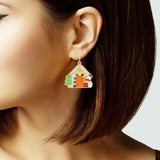 103739, CHRISTMAS HOUSE ABSTRACT GLASS DANGLE EARRING