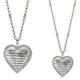 103745, "JOHN 3:16" BIBLE VERSE HEART PENDANT LONG PEARL NECKLACE
