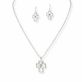 103747, MOTHER OF PEARL CROSS PENDANT NECKLACE