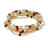 103762, NUGGET ACCENT MULTI LAYERED BEADED STRETCH BRACELET