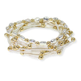 103767, BALL MULTI LAYERED BEADED STRETCH BRACELET