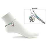 103773, STARFISH CHARM BEADED 2PCS ANKLET SET