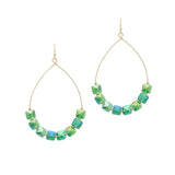 103777, GEOMETRIC GLASS BEADED DANGLE EARRING