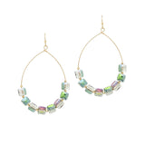 103777, GEOMETRIC GLASS BEADED DANGLE EARRING