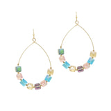 103777, GEOMETRIC GLASS BEADED DANGLE EARRING