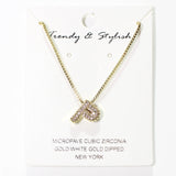 103778, GOLD DIPPED, MICRO PAVE CUBIC ZIRCONIA BUBBLE INITIAL NECKLACE