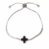103788, CLOVER DESIGNER INSPIRED CUBIC ZIRCONIA ADJUSTABLE BRACELET
