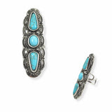 103801, WESTERN GEOMETRIC TURQUOISE STONE CUFF RING