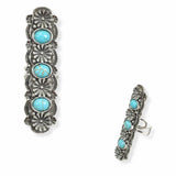 103802, WESTERN THEME TURQUOISE STONE CUFF RING