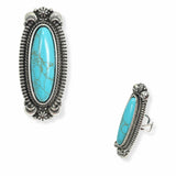 103803, WESTERN OVAL TURQUOISE STONE CUFF RING