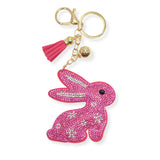 103816, BUNNY RABBIT CRYSTAL EMBELLISHED KEYCHAIN