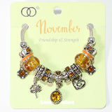 103826, MONTH-JANUARY ~ DECEMBER DIAMOND BIRTHSTONE CHARM BRACELET