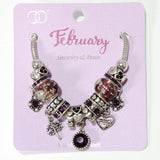 103826, MONTH-JANUARY ~ DECEMBER DIAMOND BIRTHSTONE CHARM BRACELET