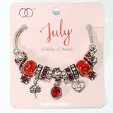 103826, MONTH-JANUARY ~ DECEMBER DIAMOND BIRTHSTONE CHARM BRACELET