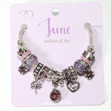 103826, MONTH-JANUARY ~ DECEMBER DIAMOND BIRTHSTONE CHARM BRACELET
