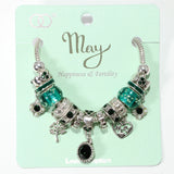 103826, MONTH-JANUARY ~ DECEMBER DIAMOND BIRTHSTONE CHARM BRACELET