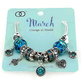 103826, MONTH-JANUARY ~ DECEMBER DIAMOND BIRTHSTONE CHARM BRACELET