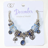 103826, MONTH-JANUARY ~ DECEMBER DIAMOND BIRTHSTONE CHARM BRACELET