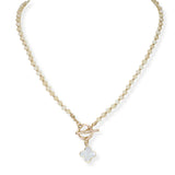 103836, CLOVER ACCENT BEADED TOGGLE NECKLACE