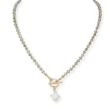 103836, CLOVER ACCENT BEADED TOGGLE NECKLACE