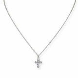 103855, CROSS CHARM STAINLESS STEEL PENDANT NECKLACE