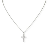 103858, PAVE CROSS CHARM PENDANT NECKLACE