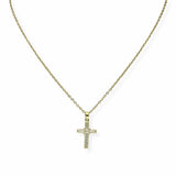 103858, PAVE CROSS CHARM PENDANT NECKLACE