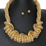 103861, TWISTED MESH METAL NECKLACE