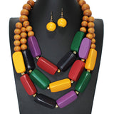 103864, WOOD BEADED NECKLACE