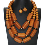 103864, WOOD BEADED NECKLACE