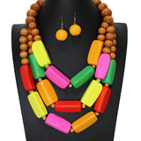 103864, WOOD BEADED NECKLACE