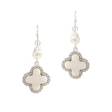 103877, CLOVER MOTHER OF PEARL DANGLE EARRING